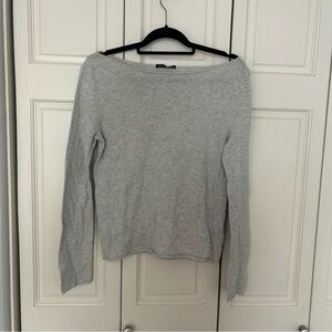 Gray Boat Neck Sweater